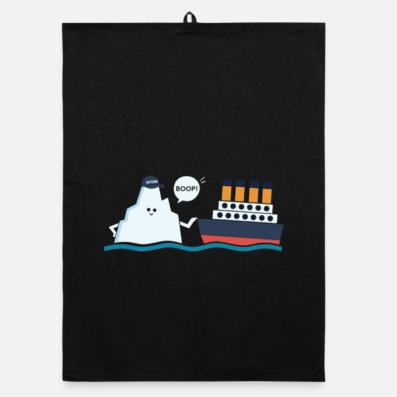 Titanic Funny Titanic and Ic-eberg Boop Parody Organic dish towel