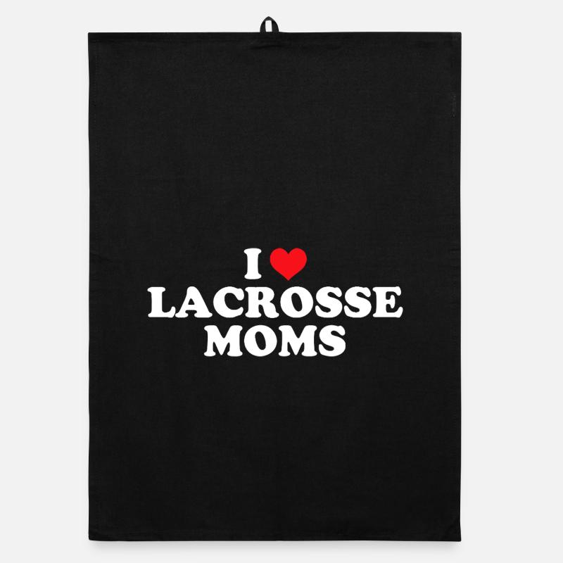 J’adore les mamans de lacrosse - Torchon bio - noir