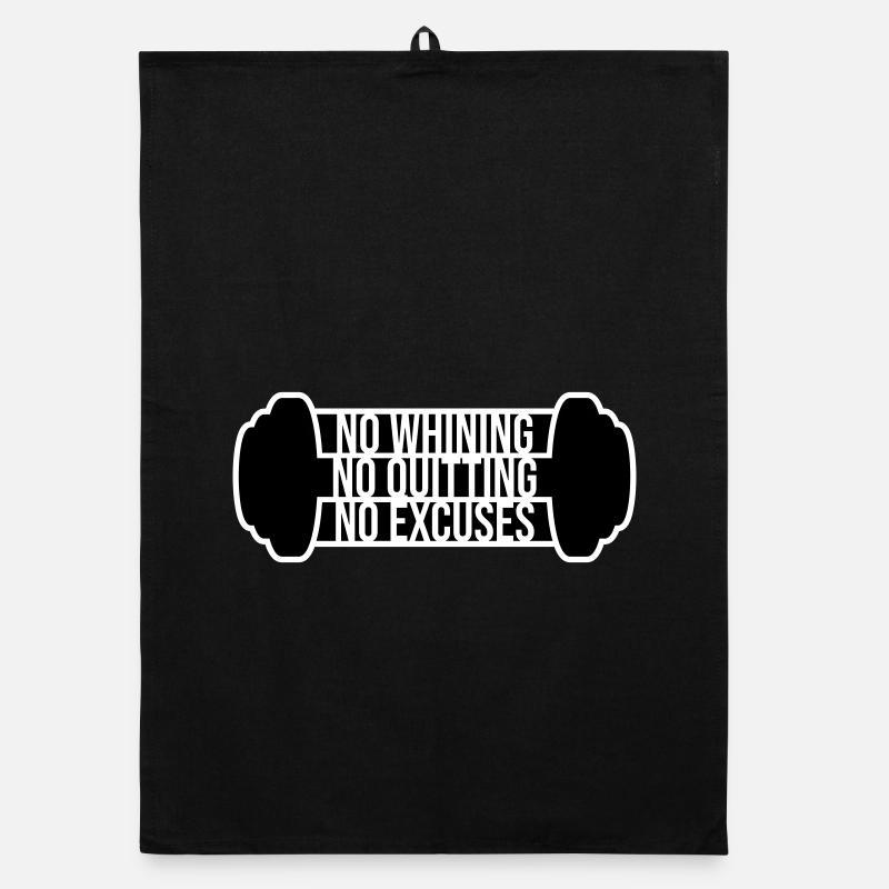 No Whining No Quitting No Excuses Gym Motivation Organic dish towel