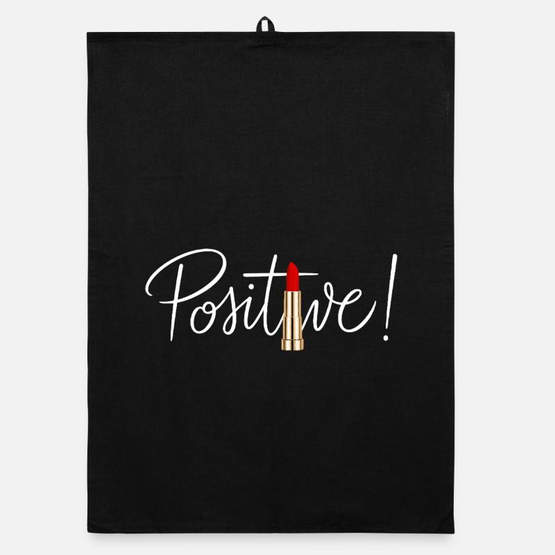 Positives Lippenstift-minimalistisches Schic-Design - Organic Geschirrtuch - Schwarz