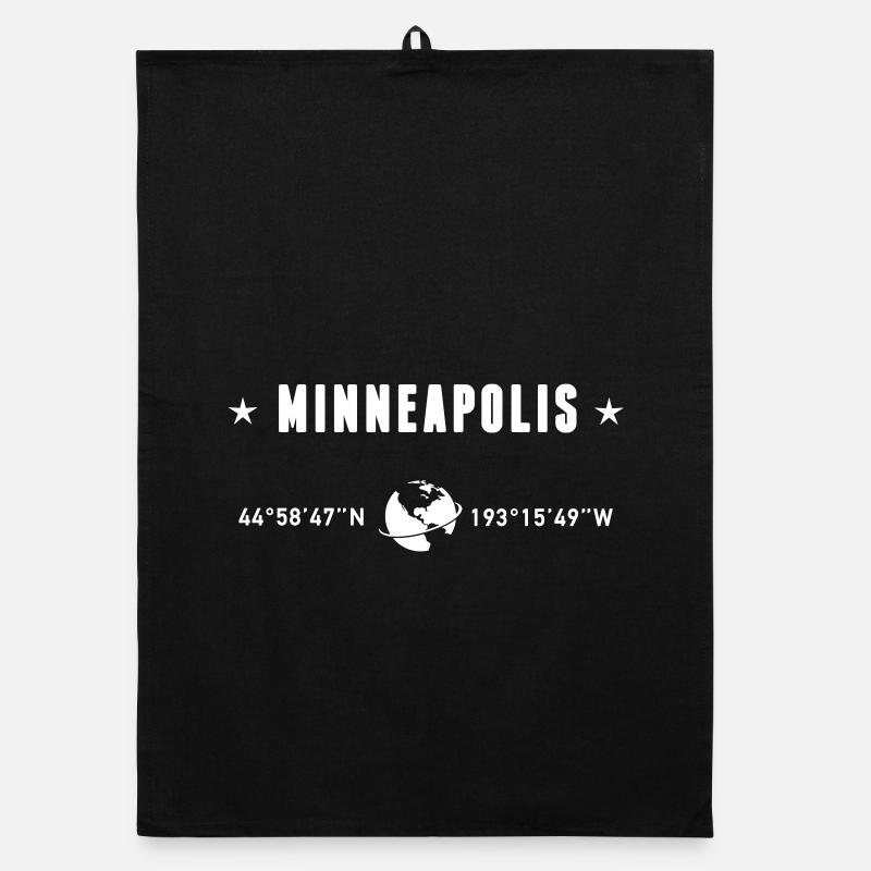 Minneapolis Minnesota Coordinates  White Organic dish towel