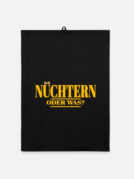 nüchtern spruch lustige party - Organic Geschirrtuch - Schwarz - Vorne