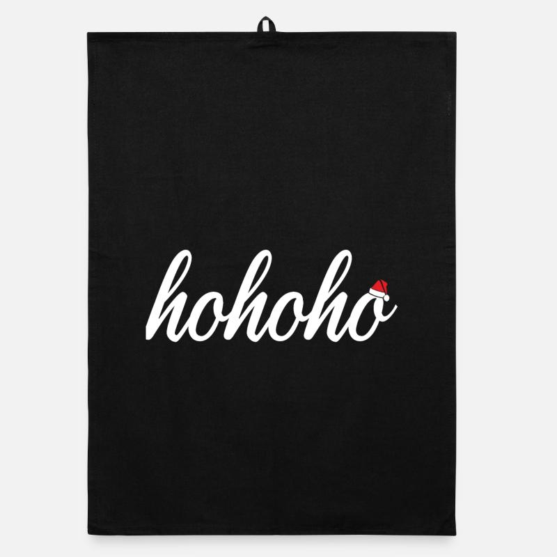 hohoho avec bonnet de Noel Torchon bio