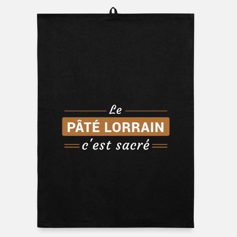 Le Pâté Lorrain, c'est Sacré - Torchon bio - noir