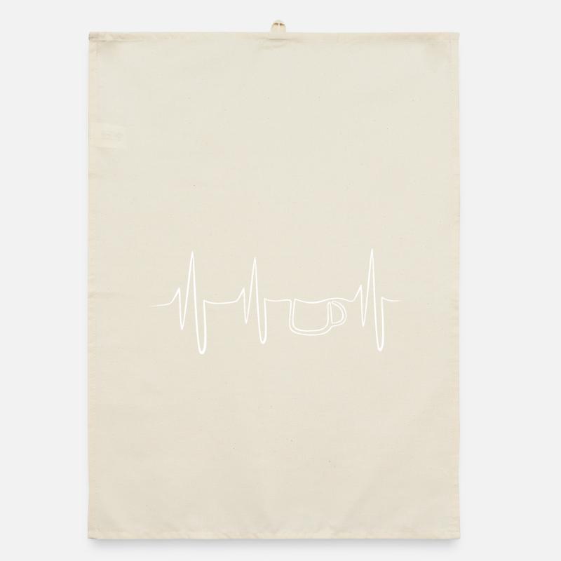 coffee coffee café symbol one line pulse graphic Organic dish towel