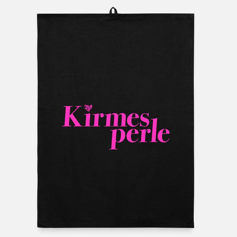 Kirmesperle Pink Glanz - Organic Geschirrtuch - Schwarz