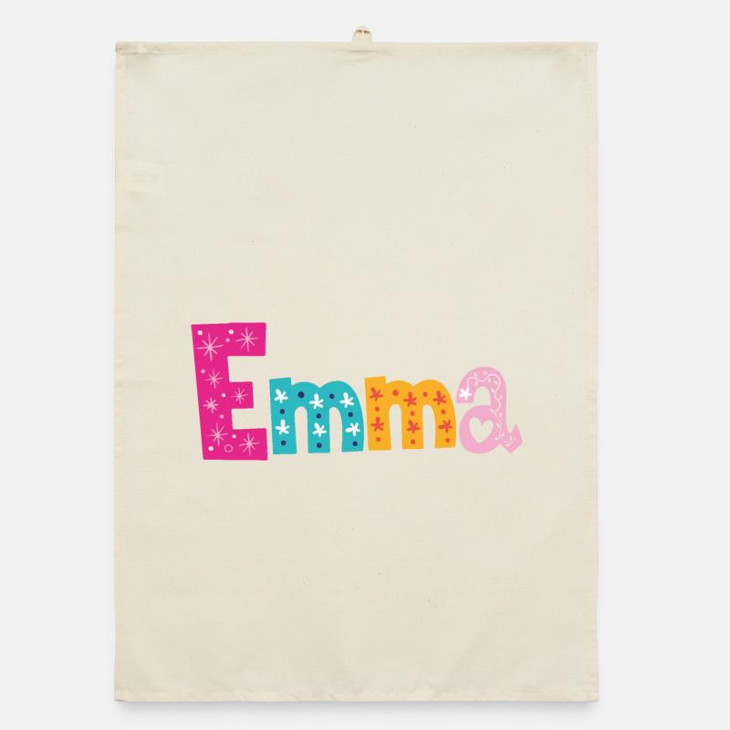 Personalized Emma Name Organic dish towel