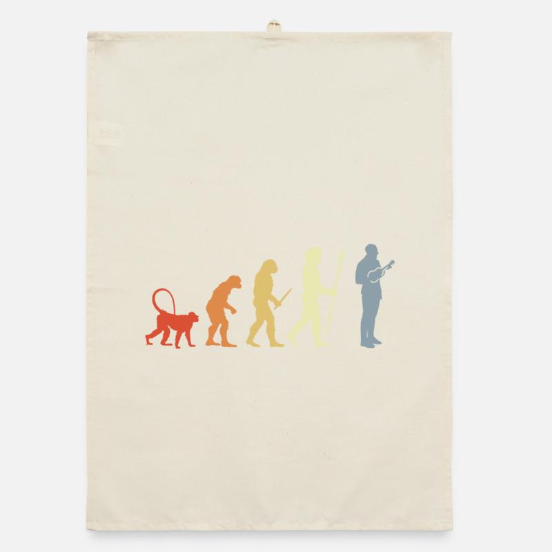 Vintage Ukulelist Evolution Organic Geschirrtuch