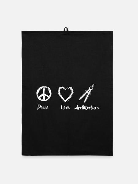 I love architecture - Organic dish towel - black - Front