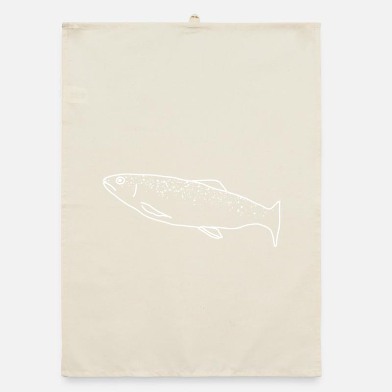 Forelle lineart Organic Geschirrtuch