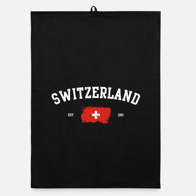Flagge und Wahrzeichen der Schweiz Emblem Organic Geschirrtuch