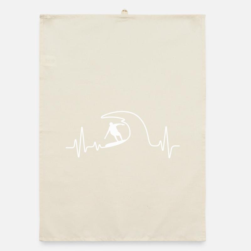 Conception de battement de cœur de vague de surf Torchon bio