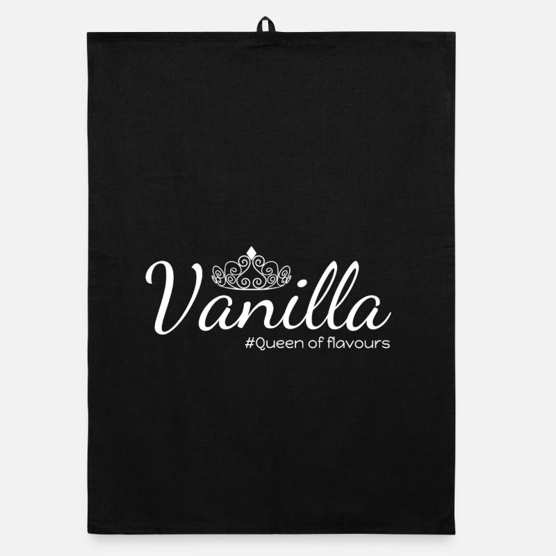Elegantes Vanille-Grafikdesign mit Königin der Aromen Organic Geschirrtuch