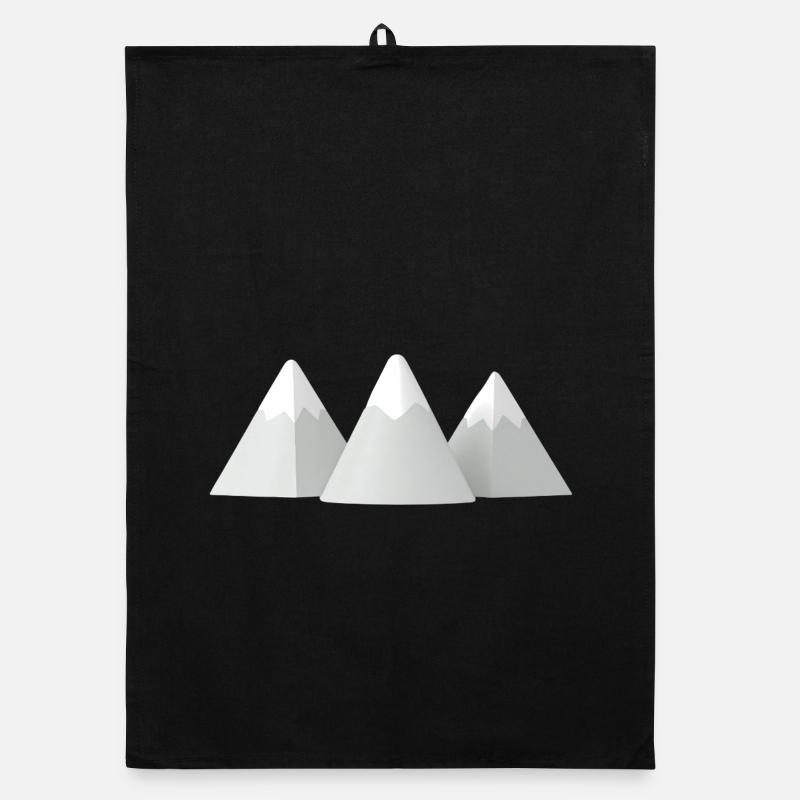 Minimalist 3D Snowy Mountains Organic dish towel