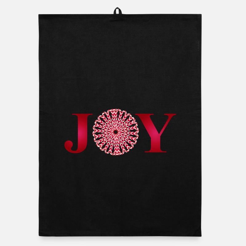 JOY – Typographie de Noël avec des cannes de Noël Torchon bio