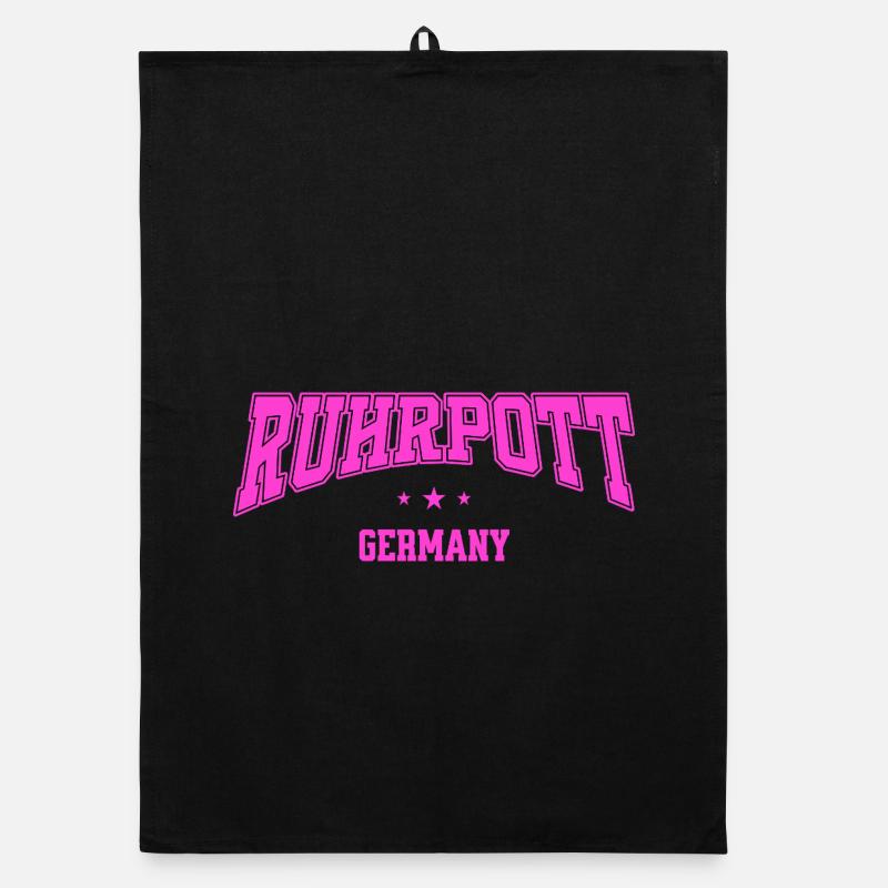 Ruhrpott Germany Lettering Retro Design College Organic dish towel