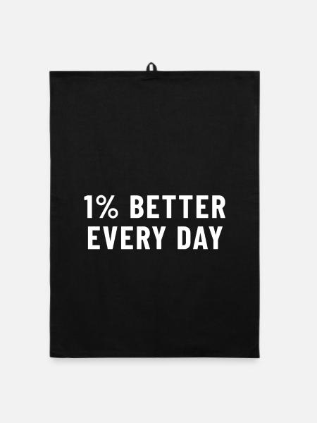 1 % mieux chaque jour - Torchon bio - noir - Devant