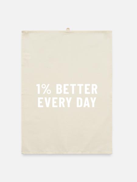 1% Better Every Day - Organic Geschirrtuch - Natur - Vorne