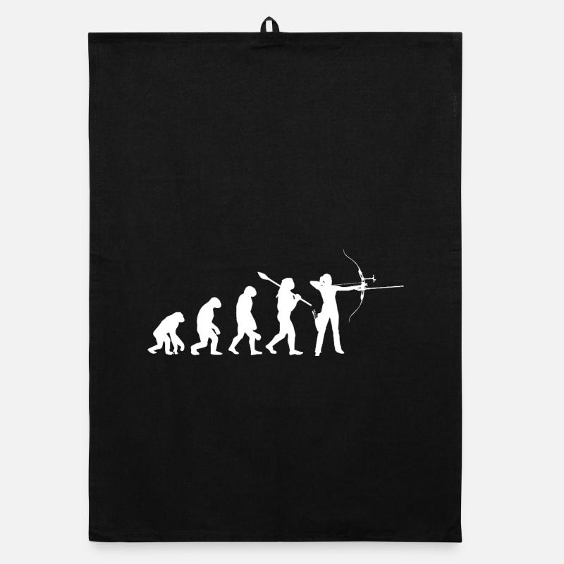 Evolution der Bogenschießfrau Bogenjägerin Sportgeschenk Organic Geschirrtuch