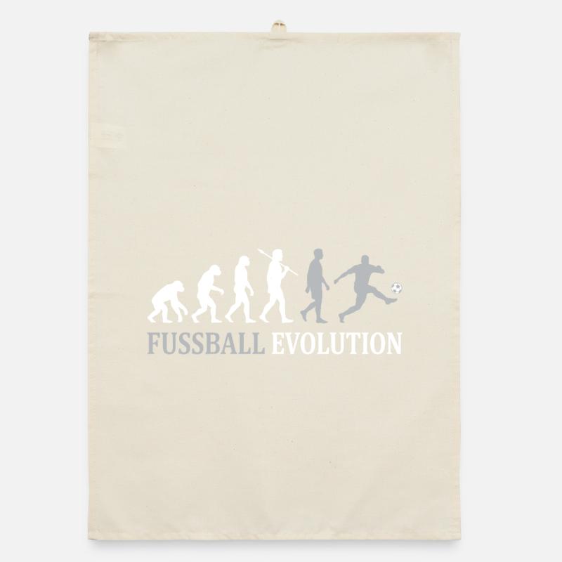Fußball Evolution – Vom Affen zum Kicker Organic Geschirrtuch