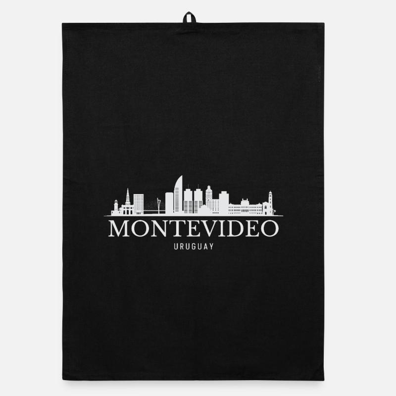 Silhouette de Montevideo, Montevideo Uruguay Torchon bio