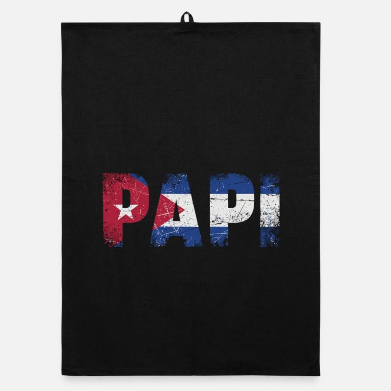 Papi Kuba Flagge Vintage Papa Organic Geschirrtuch