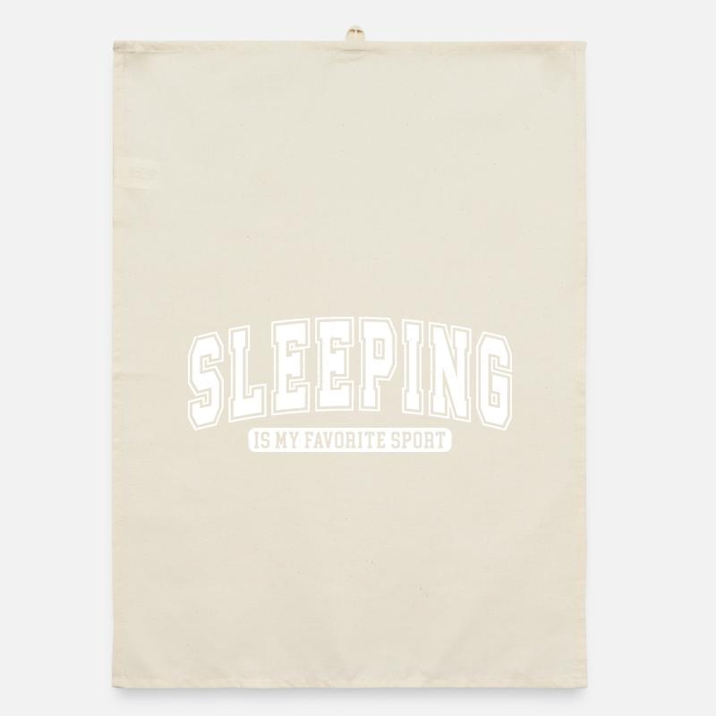 Sleeping is my favorite sport Sleeping fun Organic dish towel