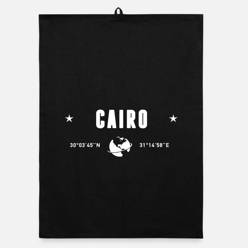 Le Caire, Égypte, coordonnées : planète Terre blanche Torchon bio