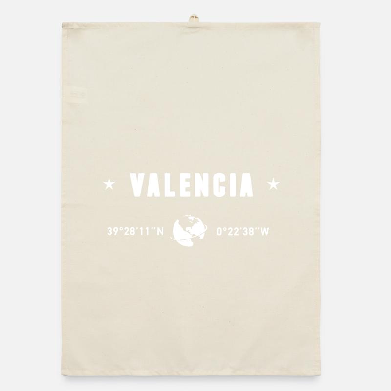 Coordonnées GPS de Valence Espagne : Globe blanc Torchon bio
