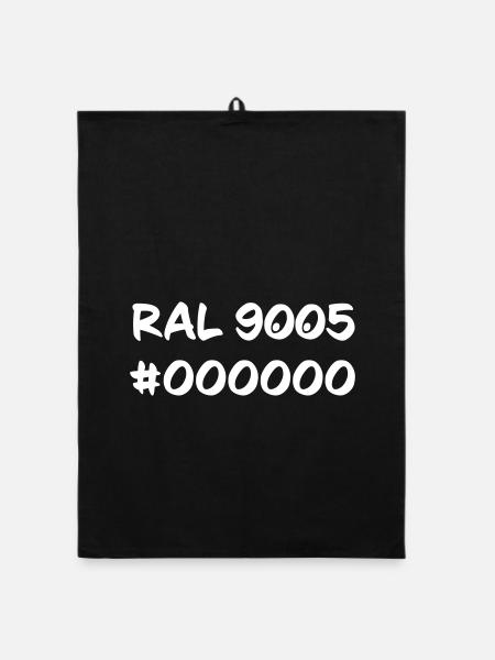 Black Schwarz RAL9005 #000000 - Organic Geschirrtuch - Schwarz