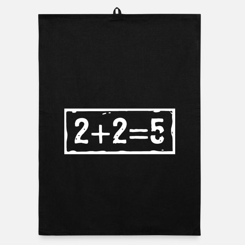 2 plus 2 equals 5 (dark) Organic dish towel