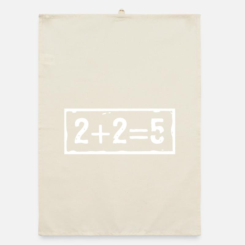 2 plus 2 equals 5 (dark) Organic dish towel
