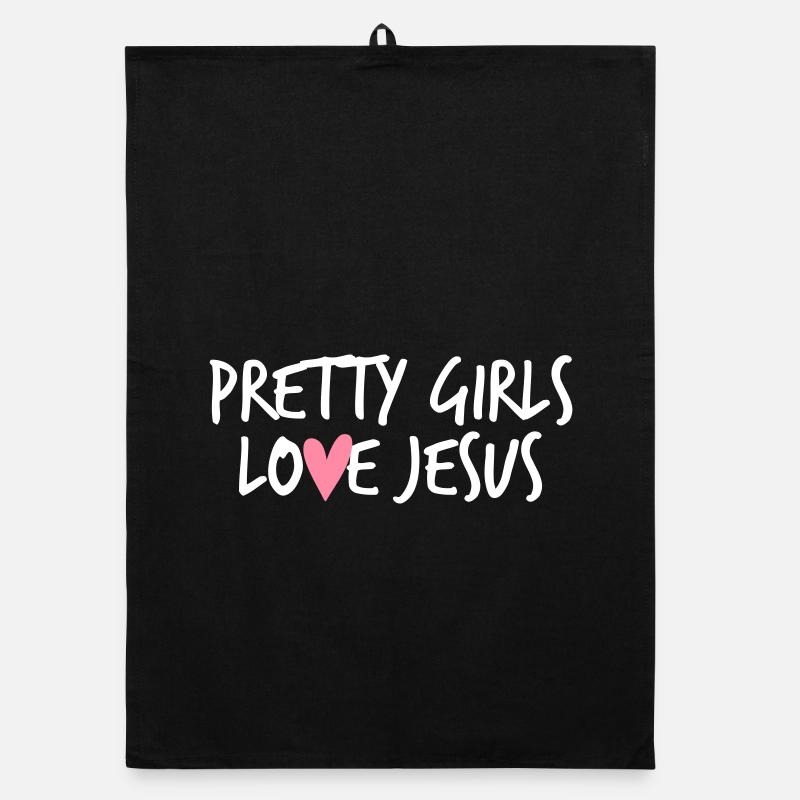 Les belles filles aiment Jésus Torchon bio