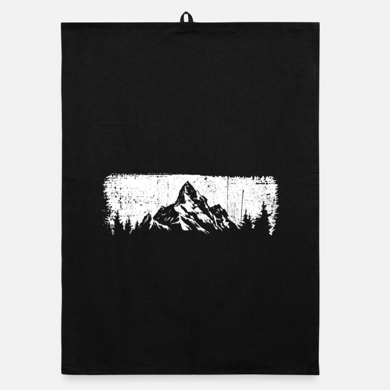Conception de silhouette de montagne majestueuse Torchon bio