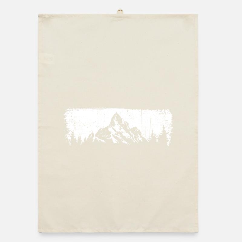 Conception de silhouette de montagne majestueuse Torchon bio