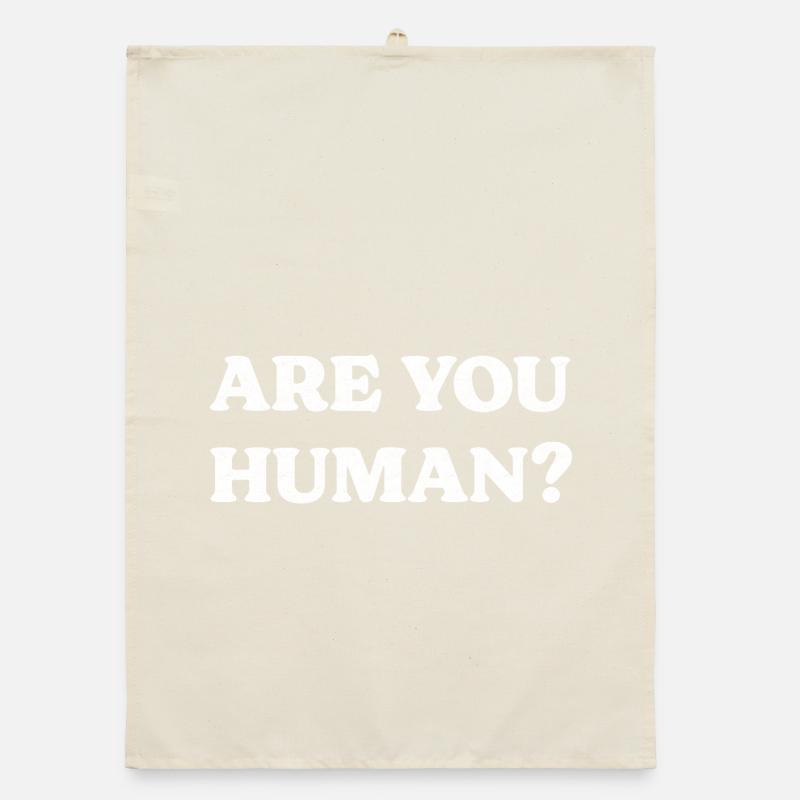 Human existential question bold typography Organic dish towel