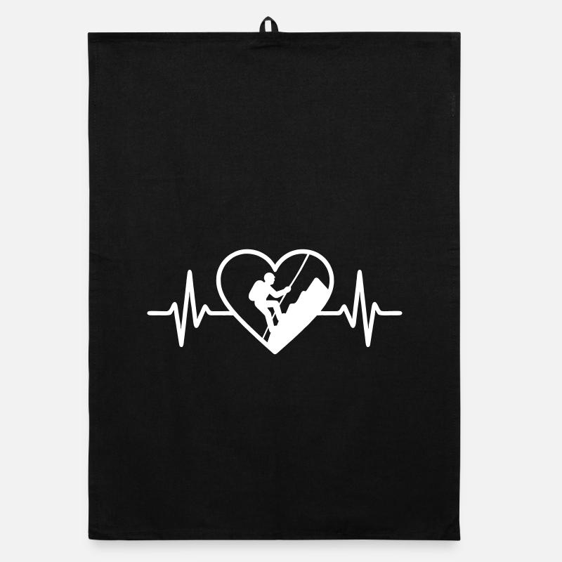 Mountaineering Climbing Mountain Heart Organic dish towel