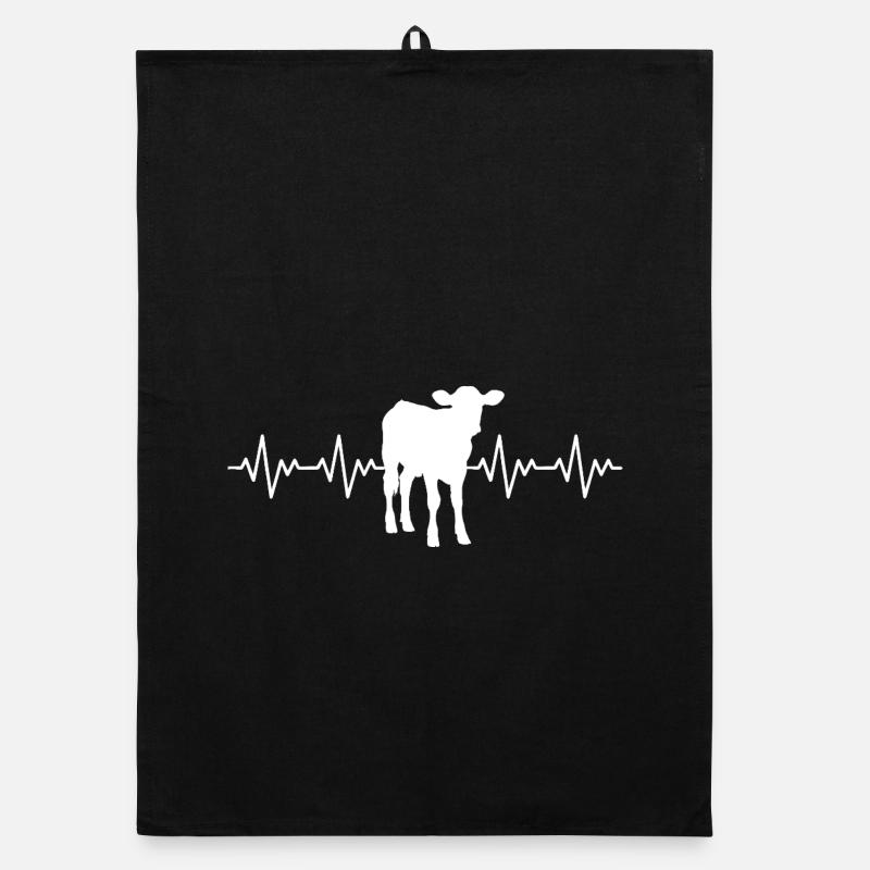 Bauer Kalb EKG Herzschlag Organic Geschirrtuch