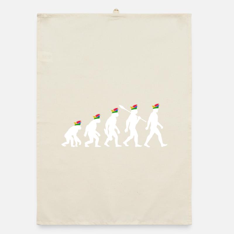 Homo Karnevalis | Evolution der Narren, Fastnacht Organic Geschirrtuch