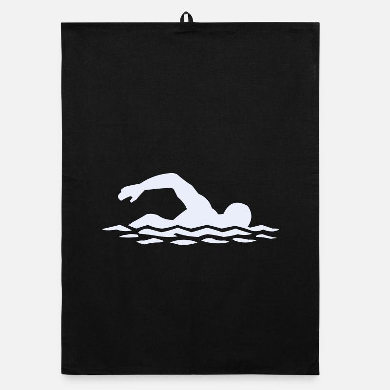 Float silhouette in water Organic dish towel