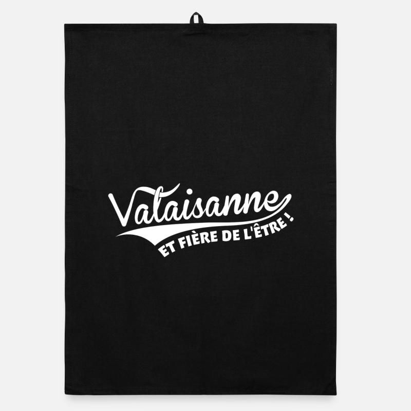 Valaisanne et fière de l'être - Torchon bio - noir