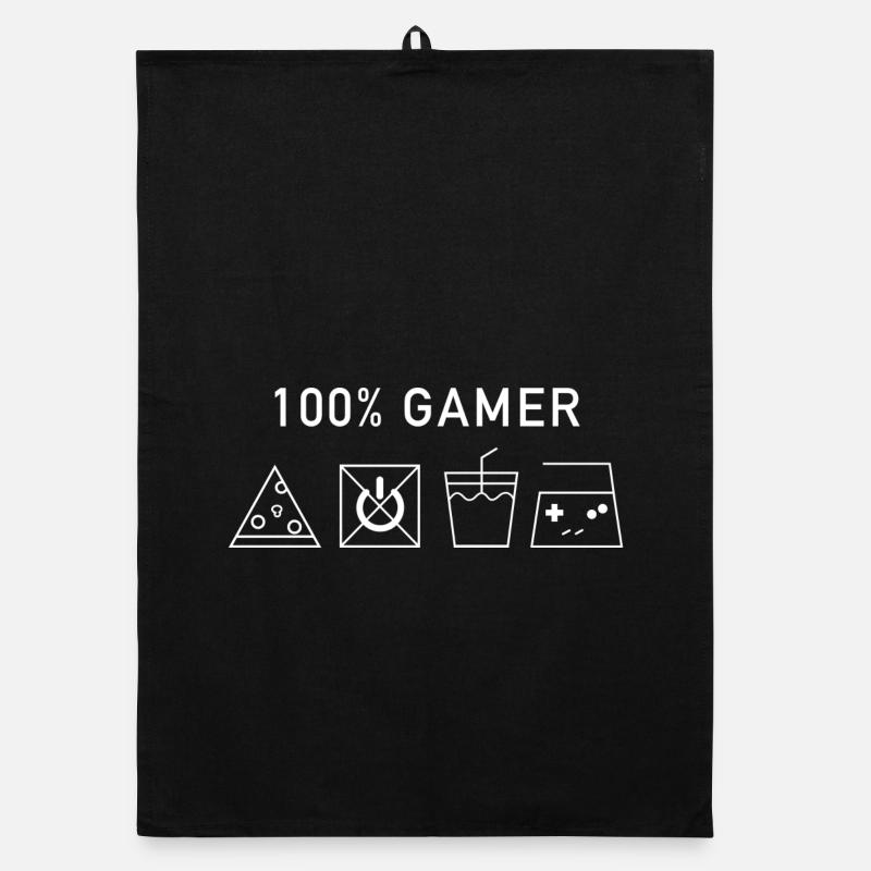 100% Gamer (White Version) Organic Geschirrtuch