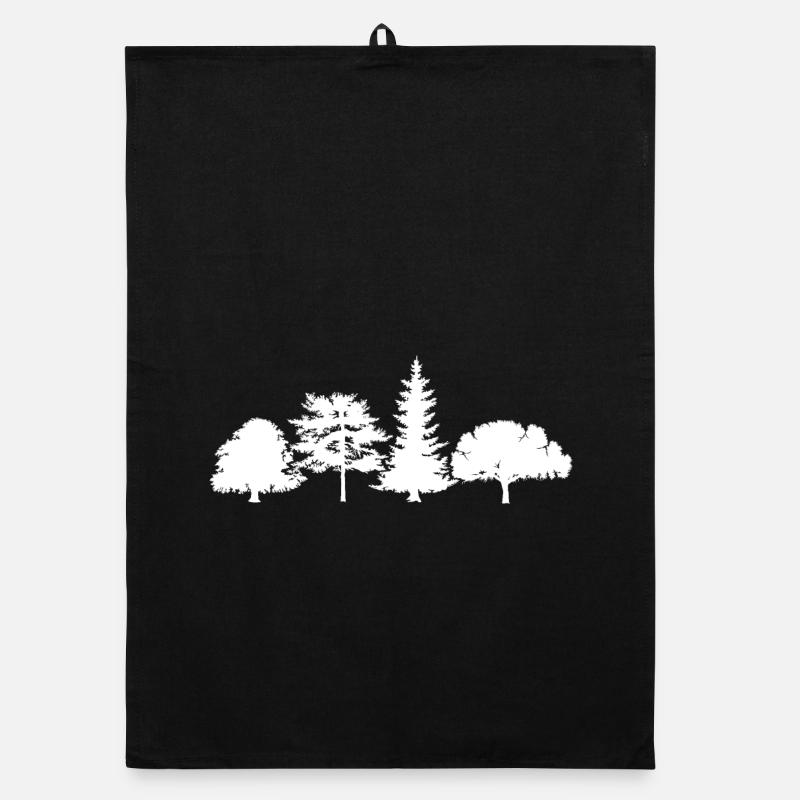 Baum Eiche Birke Fichte Mischwald Symbol Logo icon Organic Geschirrtuch