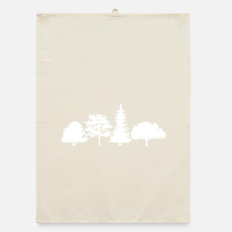 Tree Oak Birch Spruce Mixed Forest Symbol Logo icon Organic dish towel
