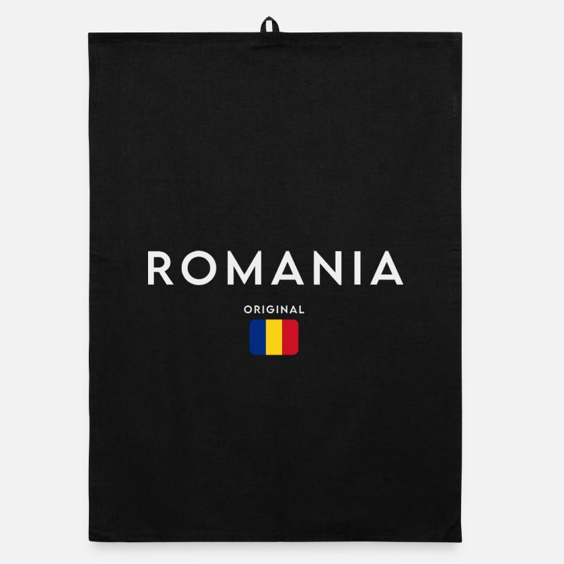 Drapeau roumain, fierté roumaine Torchon bio