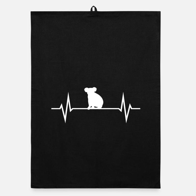 Koala EKG Herzschlag Liebe Organic Geschirrtuch