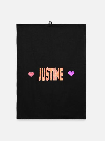 Justine - Organic Geschirrtuch - Schwarz - Vorne