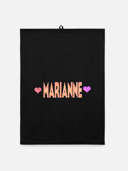 Marianne - Organic Geschirrtuch - Schwarz - Vorne