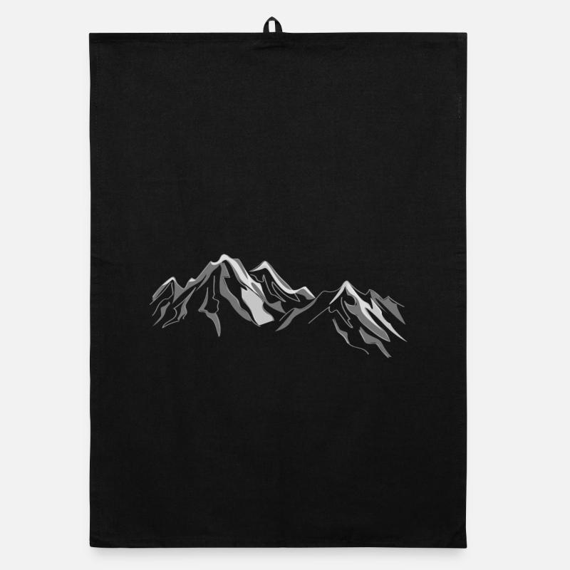 Berge - Organic Geschirrtuch - Schwarz