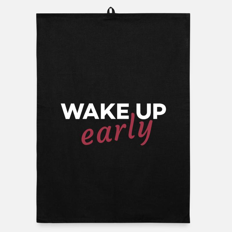Wake up early - Torchon bio - noir